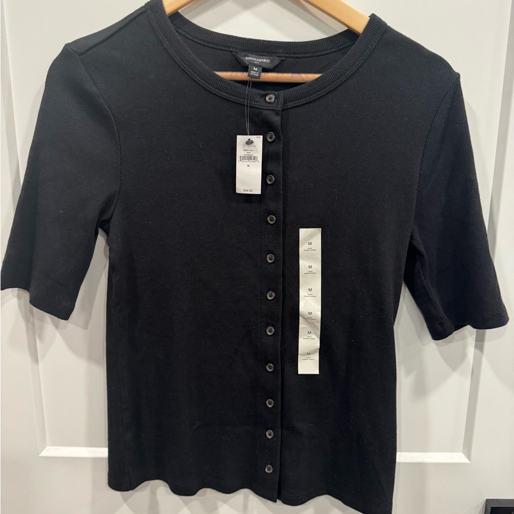 Banana Republic Black Button-Down Women's Top